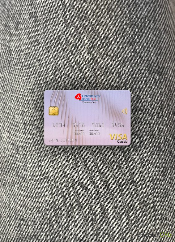 Soudan du Sud Opportunity Bank visa carte classique photolook recto